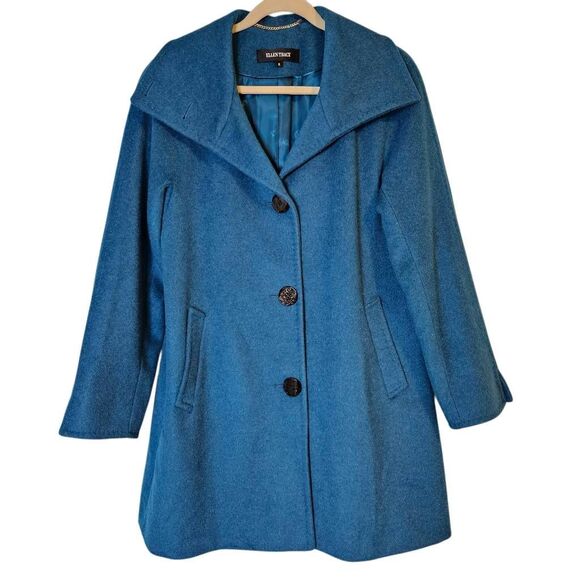 Ellen Tracy Jackets & Blazers - Ellen Tracy womens winter coat, teal, wool blend. Size 6.